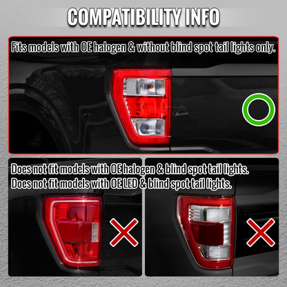 2021??2023 Ford F-150 LED Tail Lights w/ Switchback Sequential Turn Signals (Glossy Black Housing / Smoked Lens)