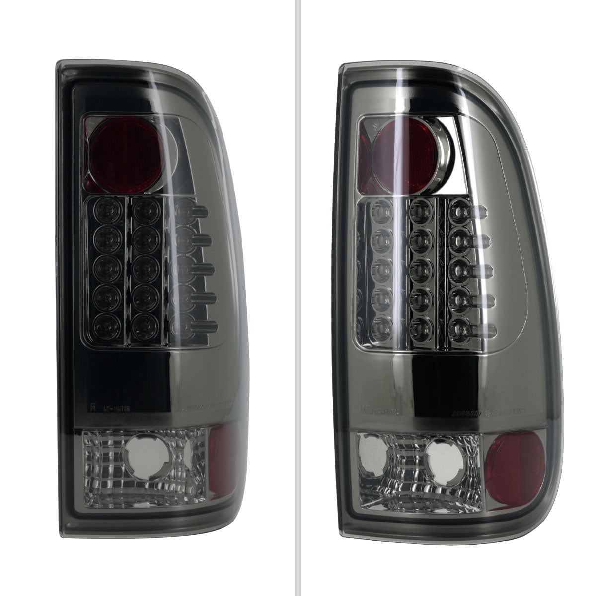 1997-2007 Ford F-150/F-250/F-350/F-450/F-550 Styleside LED Tail Lights (Chrome Housing/Smoked Lens)