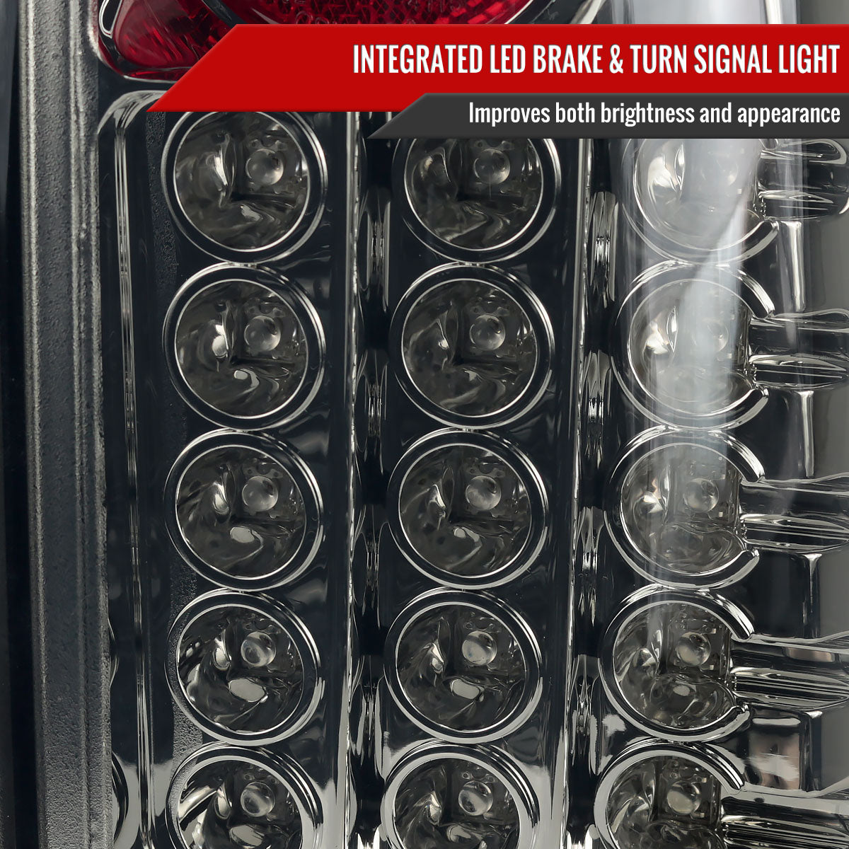 1997-2007 Ford F-150/F-250/F-350/F-450/F-550 Styleside LED Tail Lights (Chrome Housing/Smoked Lens)