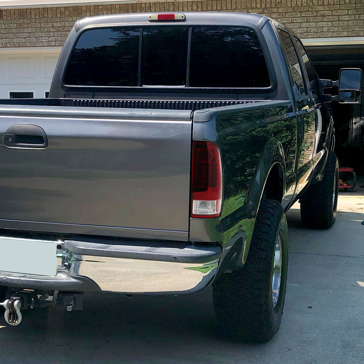 1997-2007 Ford F-150/F-250/F-350/F-450/F-550 Styleside LED Tail Lights (Chrome Housing/Red Clear Lens)