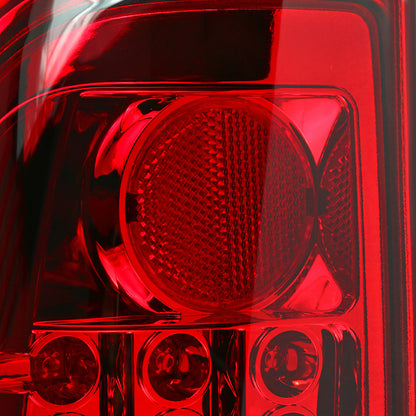 2008-2016 Ford F-250/F-350/F-450/F-550 Super Duty LED Tail Lights (Chrome Housing/Red Clear Lens)