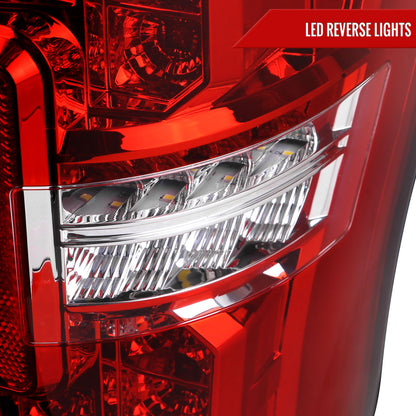 2017-2019 Ford F-250/F-350/F-450/F-550 Super Duty LED Bar Tail Lights (Chrome Housing/Red Lens)