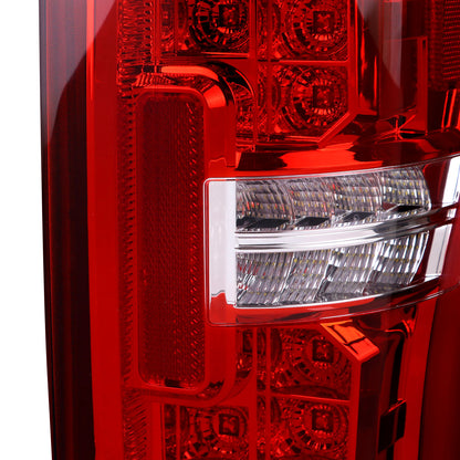 2017-2019 Ford F-250/F-350/F-450/F-550 Super Duty LED Bar Tail Lights (Chrome Housing/Red Lens)