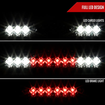 1993-2016 Ford F-250/F-350/F-450/F-550/Ranger Mazda B Series Pickup LED 3rd Brake Tail Light (Chrome Housing/Clear Lens)