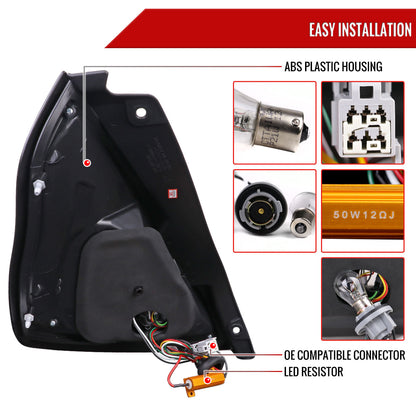 2014-2019 Ford Fiesta Hatchback LED Bar Tail Lights (Chrome Housing/Smoked Lens)