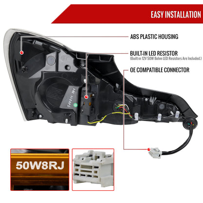 2008-2013 Infiniti G37/2014-2015 Q60 Coupe/Convertible LED Tail Lights w/ Switchback Sequential Turn Signals (Black Housing / Smoked Lens)
