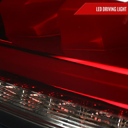 2010-2016 Hyundai Genesis Coupe White Bar Sequential LED Tail Lights (Chrome Housing/Red Smoked Lens)