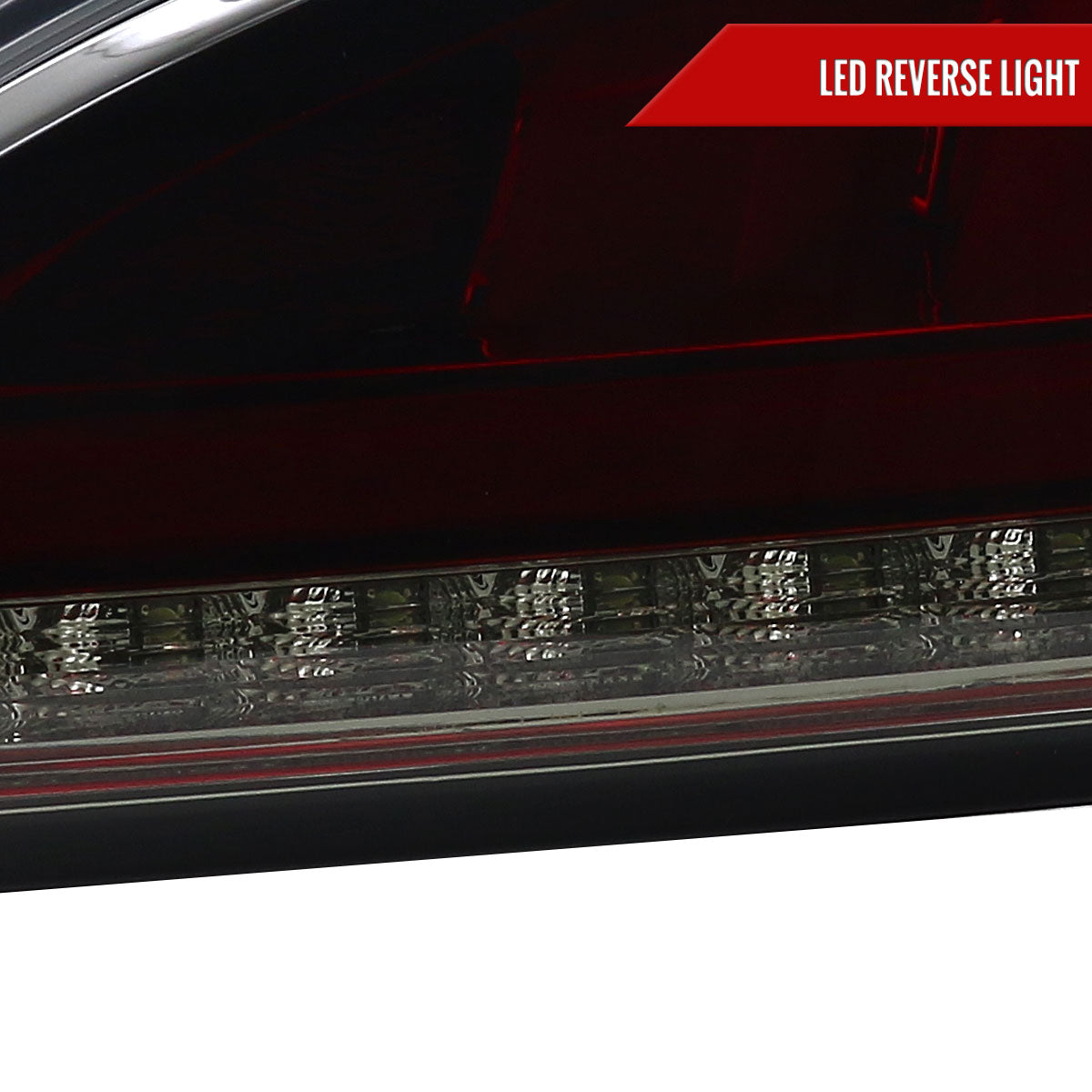 2010-2016 Hyundai Genesis Coupe White Bar Sequential LED Tail Lights (Chrome Housing/Red Smoked Lens)