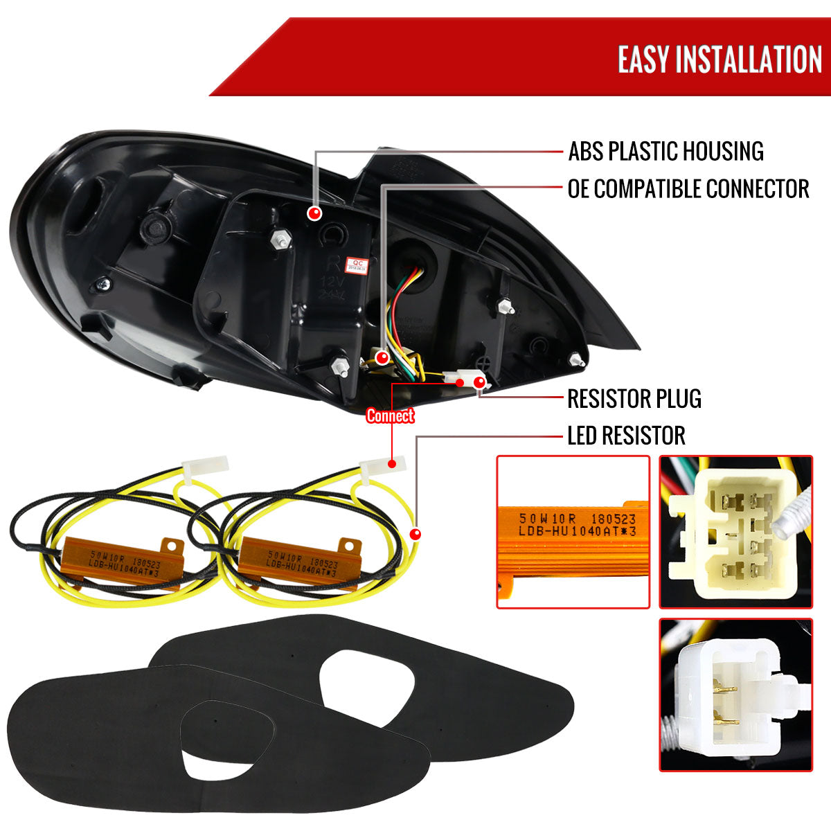 2010-2016 Hyundai Genesis Coupe White Bar Sequential LED Tail Lights (Chrome Housing/Red Lens)