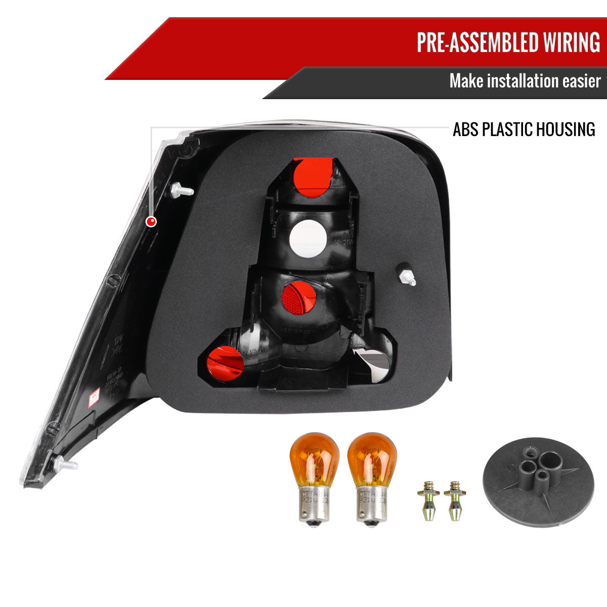 1999-2006 Volkswagen Golf Mk4/GTI/R32 Tail Lights (Matte Black Housing/Clear Lens)