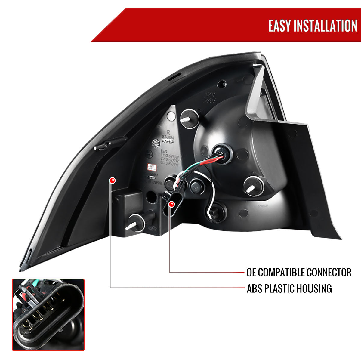 2006-2013 Chevrolet Impala/ 2014-2016 Impala Limited LED Tail Lights (Glossy Black Housing/Smoked Lens)