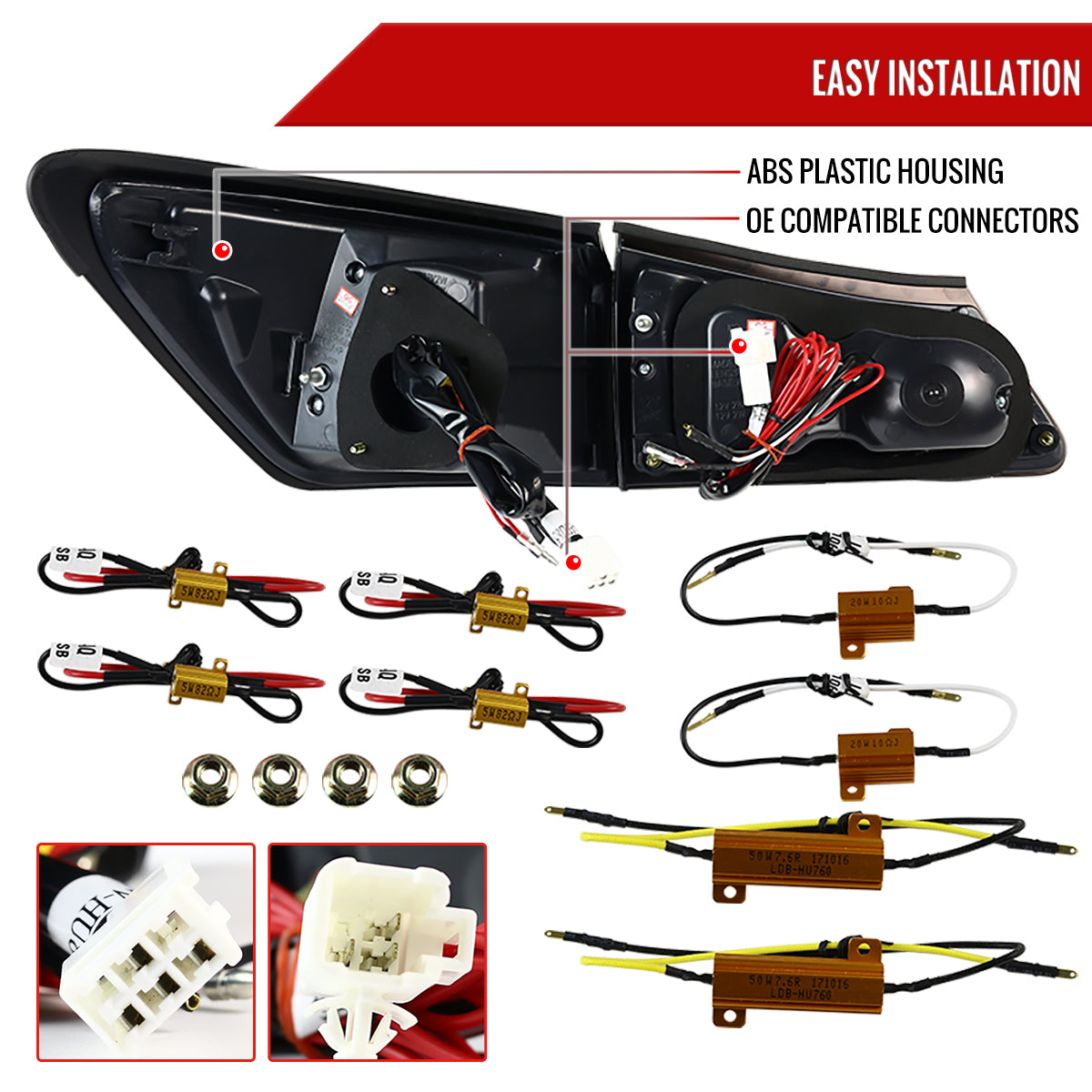 2006-2008 Lexus IS250/IS350 LED Tail Lights & Trunk Lights (Black Housing/Clear Lens)