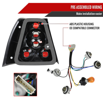 1999-2005 Volkswagen Jetta/Bora Mk4 Sedan Tail Lights (Chrome Housing/Clear Lens)