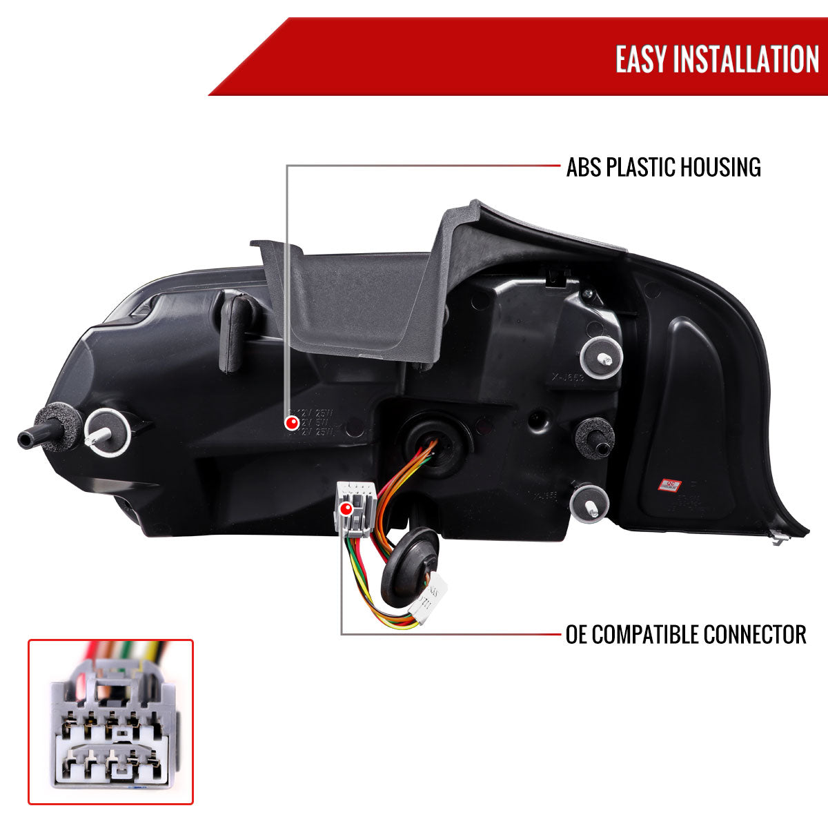 2015-2022 Ford Mustang Coupe/Convertible LED Tail Lights (Glossy Black Housing/Smoked Lens)