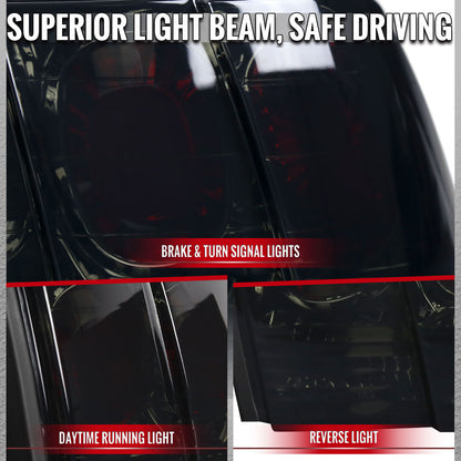 1999-2004 Ford Mustang Tail Lights (Chrome Housing/Smoked Lens)