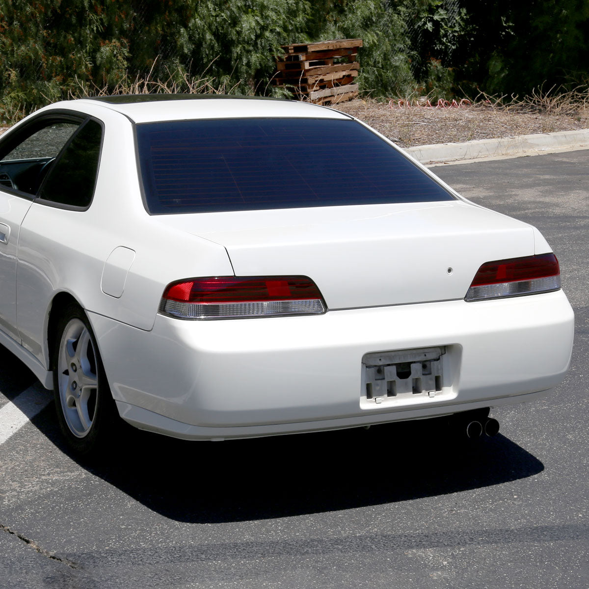 1997-2001 Honda Prelude Tail Lights (Chrome Housing/Red Clear Lens)