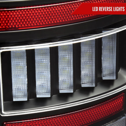 2002-2006 Dodge RAM 1500/2500/3500 Red LED Bar Tail Lights (Matte Black Housing/Clear Lens)