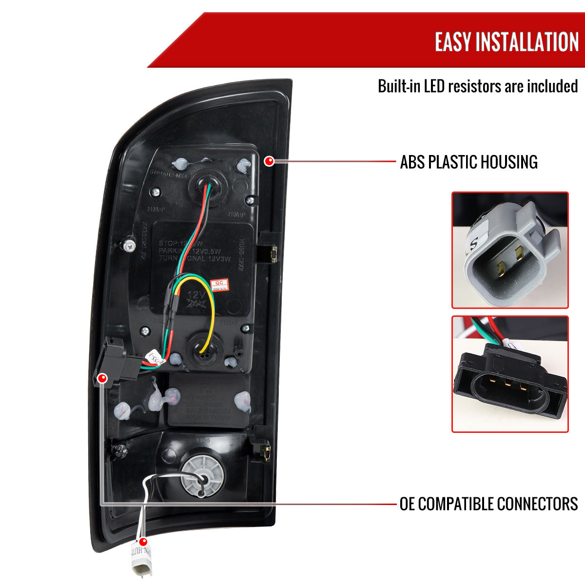 2007-2009 Dodge RAM 1500/2500/3500 LED Tail Lights (Glossy Black Housing/Smoked Lens)