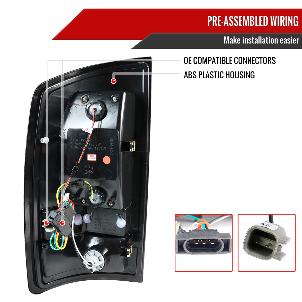 2007-2009 Dodge RAM LED Tail Lights (Chrome Housing/Clear Lens)
