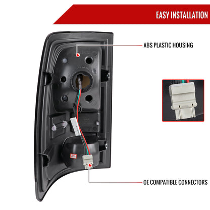 2009-2018 Dodge RAM 1500 / 2019-2021 RAM Classic / 2010-2018 RAM 2500 3500 White Bar LED Tail Lights (Glossy Black Housing/Smoked Lens)