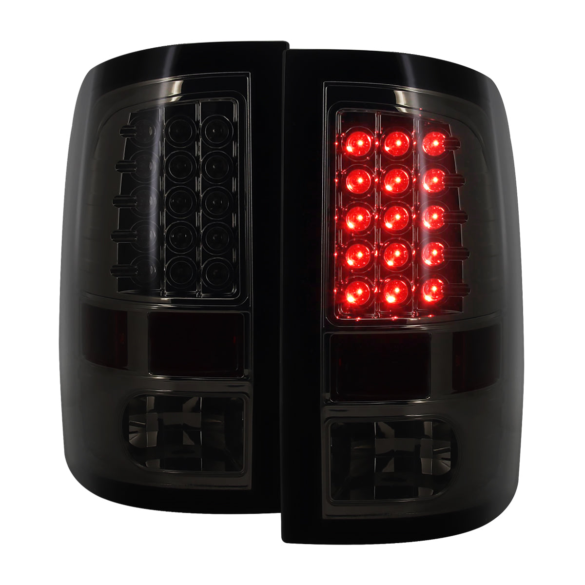 2009-2018 Dodge RAM 1500 / 2019-2021 Dodge RAM Classic / 2010-2018 RAM 2500 3500 LED Tail Lights (Chrome Housing/Smoked Lens)