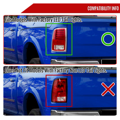 2013-2018 RAM 1500/2500/3500 Sequential Signal LED Tail Lights (Matte Black Housing/Smoked Lens)