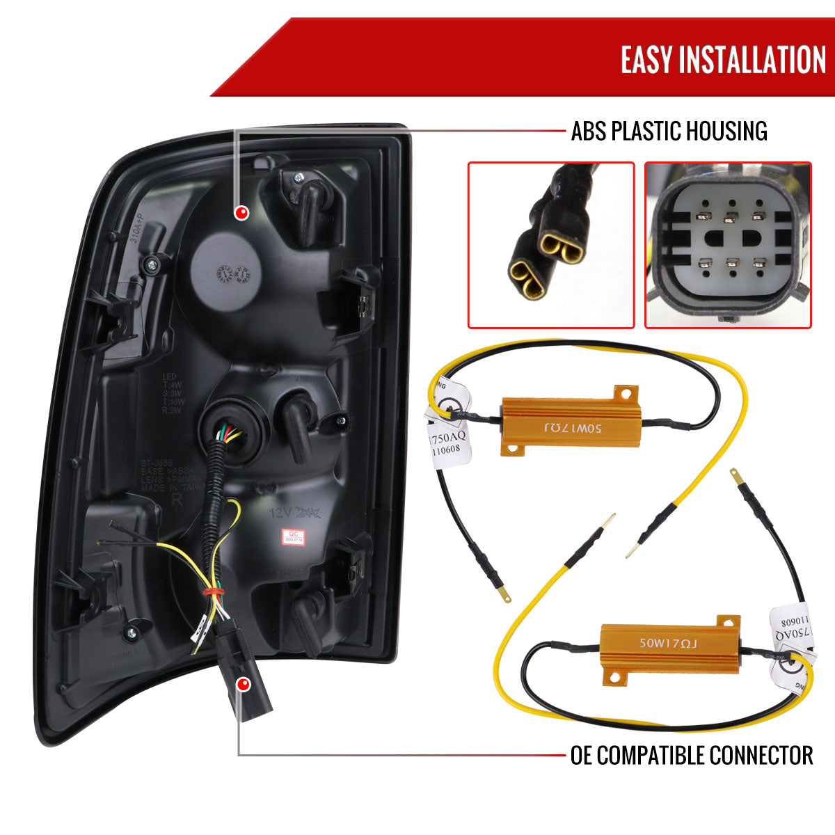 2019-2024 Dodge RAM 2500/3500 LED Sequential Signal Tail Lights (Glossy Black Housing/Dark Smoked Lens)