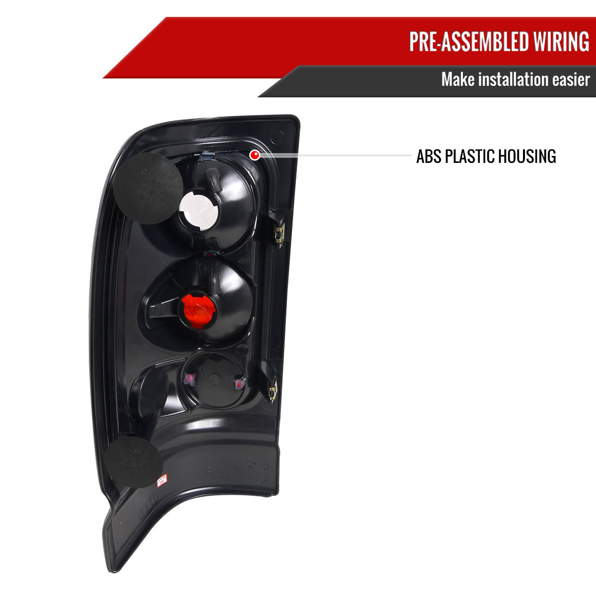1994-2002 Dodge RAM Tail Lights (Chrome Housing/Smoked Lens)