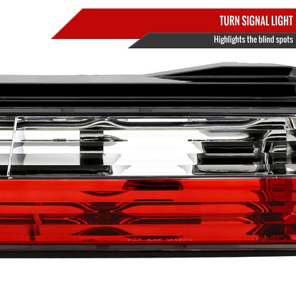 1989-1994 Nissan 240SX S13 Coupe Tail Lights (Chrome Housing/Red Clear Lens)