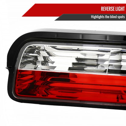 1989-1994 Nissan 240SX S13 Coupe Tail Lights (Chrome Housing/Red Clear Lens)