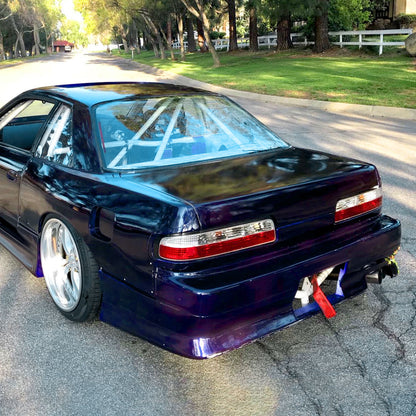 1989-1994 Nissan 240SX S13 Coupe Tail Lights (Chrome Housing/Red Clear Lens)