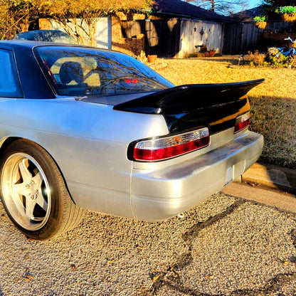 1989-1994 Nissan 240SX S13 Coupe Tail Lights (Chrome Housing/Red Clear Lens)