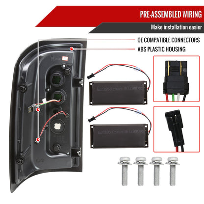 2014-2018 GMC Sierra 1500/2500HD/3500HD LED Tail Lights (Chrome Housing/Red Smoked Lens)