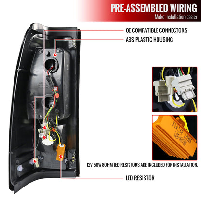 2003-2006 Chevrolet Silverado LED Tail Lights (Chrome Housing/Smoked Lens)