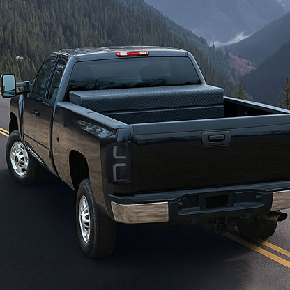 2007-2013 Chevrolet Silverado 1500/ 2007-2014 Silverado 2500HD/3500HD LED Tail Lights with White LED Bar (Glossy Black Housing/Dark Smoked Lens)