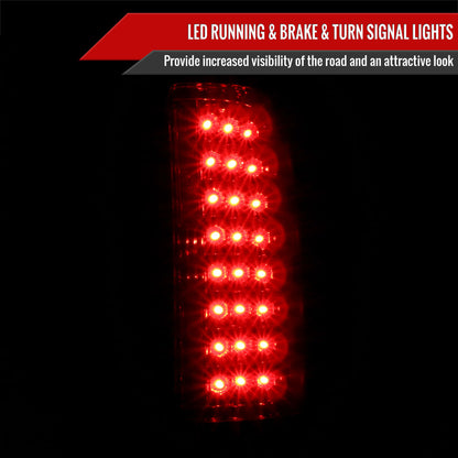 2007-2014 Chevrolet Silverado LED Tail Lights - OZ (Chrome Housing/Red Lens)