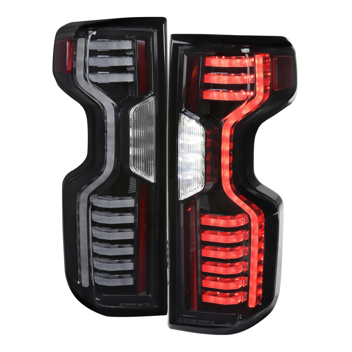 2019-2023 Chevrolet Silverado 1500 / 2020-2023 Silverado 2500HD/3500HD LED Tail Lights (Matte Black Housing/Clear Lens)