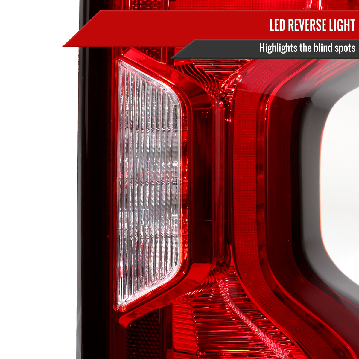 2019-2023 Chevrolet Silverado 1500 / 2020-2023 Silverado 2500HD/3500HD LED Tail Lights (Chrome Housing/Red Lens)
