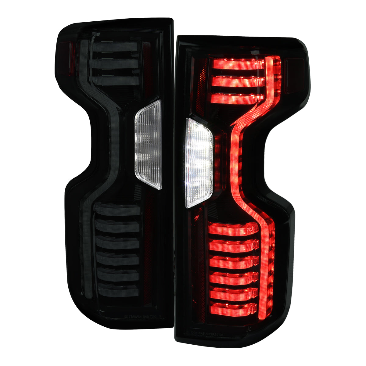 2019-2023 Chevrolet Silverado 1500 / 2020-2023 Silverado 2500HD/3500HD LED Tail Lights (Matte Black Housing/Smoked Lens)