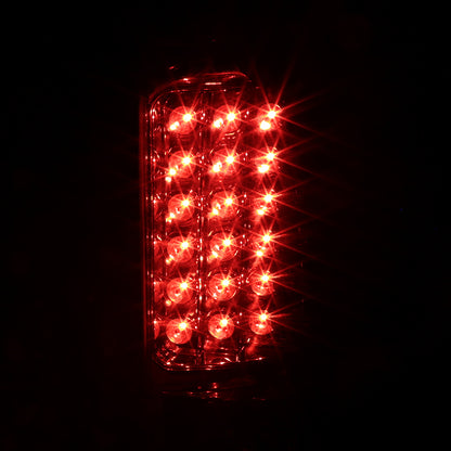 1999-2002 Chevrolet Silverado/ 1999-2006 GMC Sierra LED Tail Lights (Chrome Housing/Clear Lens)