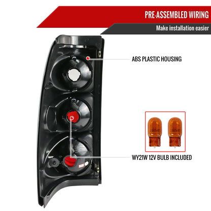 1999-2002 Chevrolet Silverado/ 1999-2006 GMC Sierra Tail Lights (Chrome Housing/Smoked Lens)