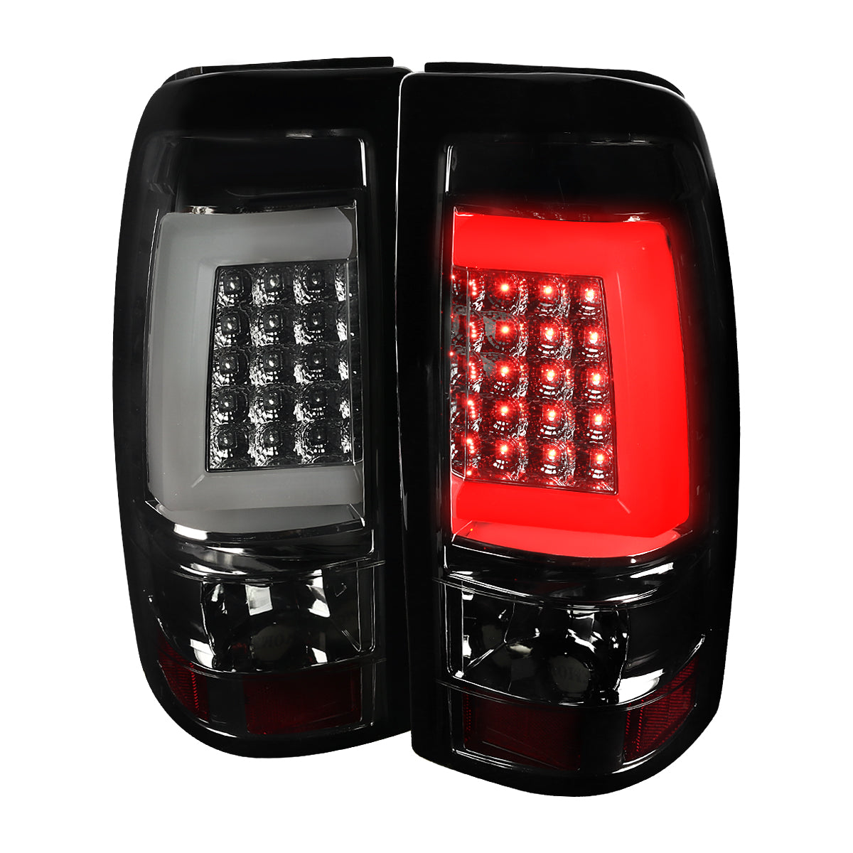 1999-2002 Chevrolet Silverado/ 1999-2006 GMC Sierra LED Tail Lights - G2 (Chrome Housing/Smoked Lens)