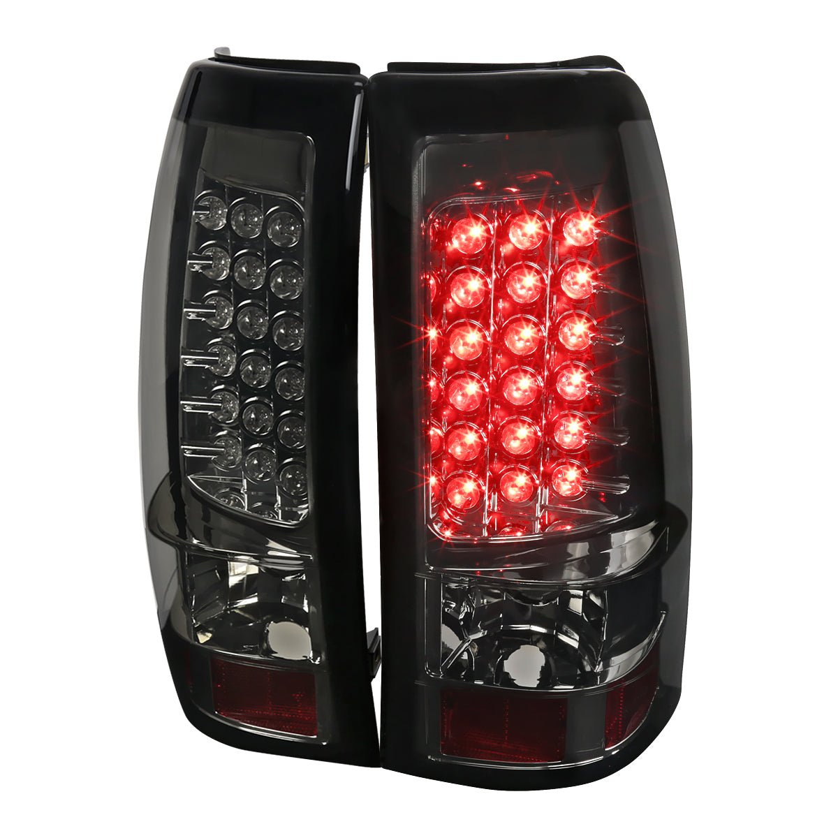 1999-2002 Chevrolet Silverado/ 1999-2006 GMC Sierra LED Tail Lights (Chrome Housing/Smoked Lens)