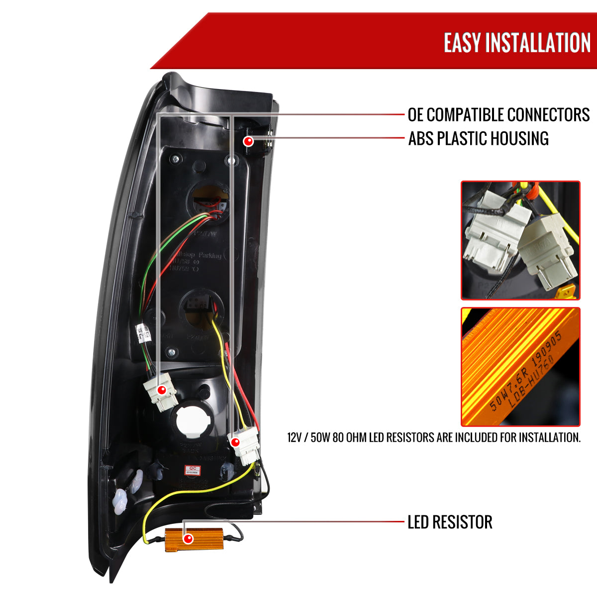 1999-2002 Chevrolet Silverado/ 1999-2006 GMC Sierra LED Tail Lights - G2 (Matte Black Housing/Clear Lens)