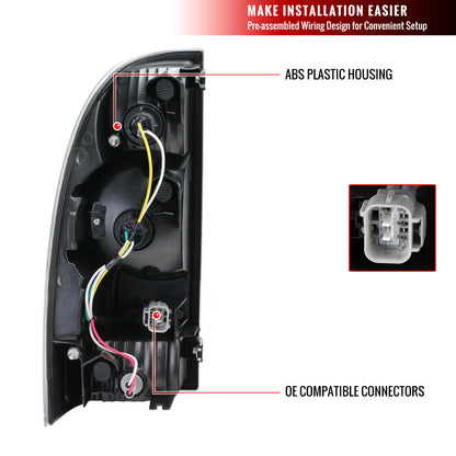 2005-2015 Toyota Tacoma LED Tail Lights (Matte Black Housing/Clear Lens)