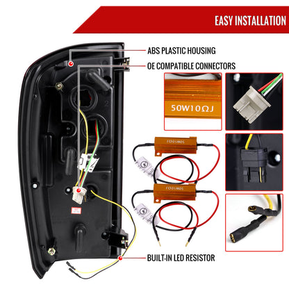 2016-2022 Toyota Tacoma LED Bar Tail Lights (Chrome Housing/Smoked Lens)