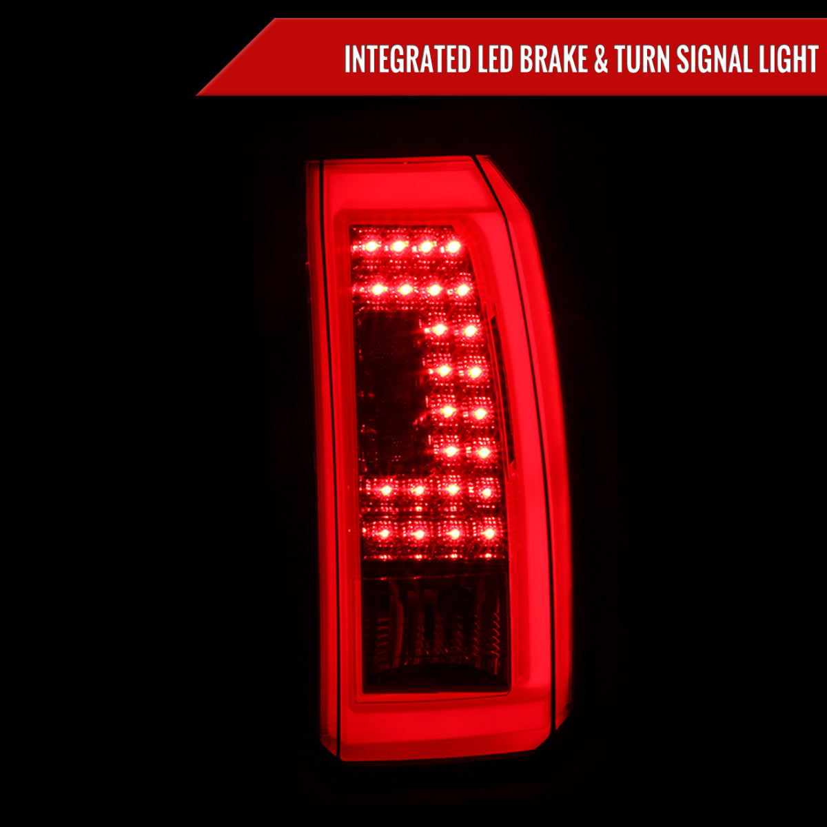 2015-2020 Chevrolet Tahoe/Suburban LS LT LTZ Premier LED Tail Lights (Chrome Housing/Red Smoked Lens)
