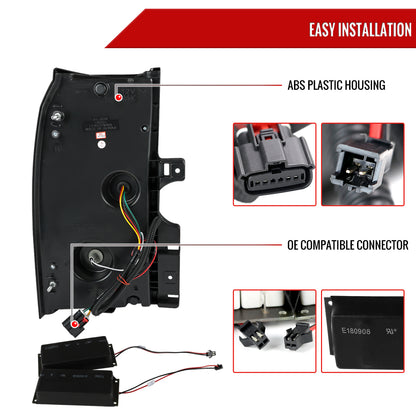 2015-2020 Chevrolet Tahoe/Suburban LS LT LTZ Premier LED Tail Lights (Chrome Housing/Red Smoked Lens)