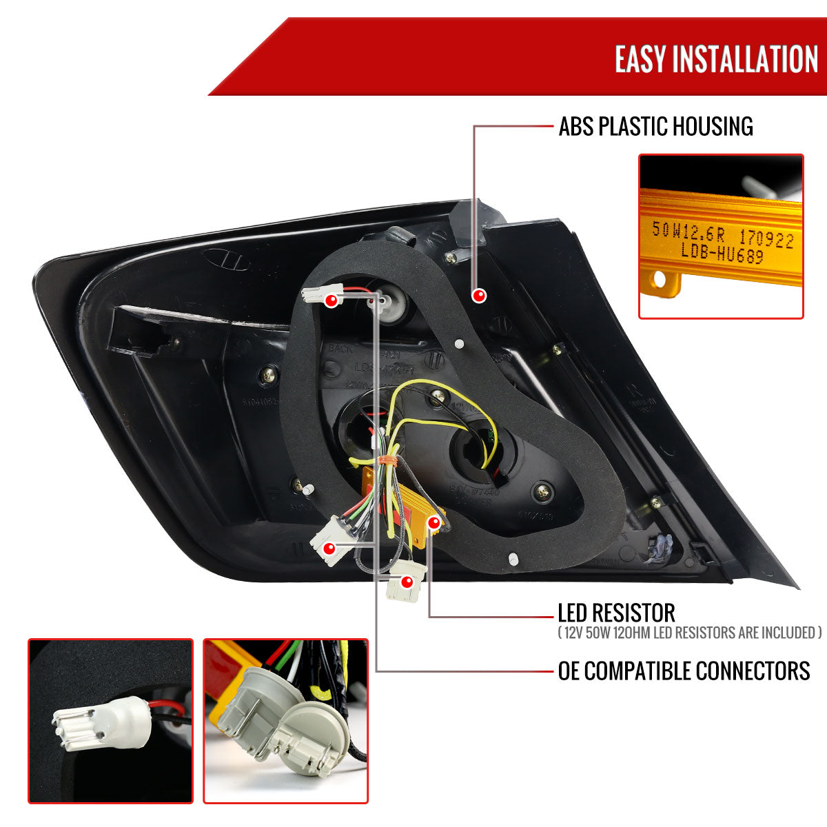 2004-2010 Scion tC V2 LED Tail Lights (Matte Black Housing/Clear Lens)