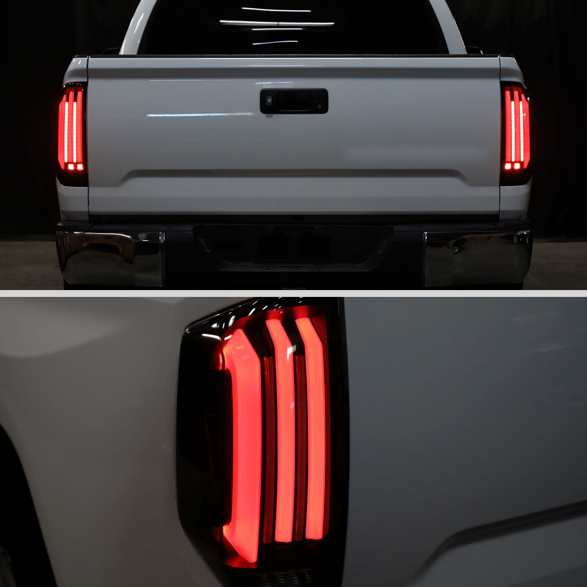 2014-2021 Toyota Tundra Facelift Style Full LED Tail Lights with Sequential Turn Signal (Jet Black Housing/Clear Lens)